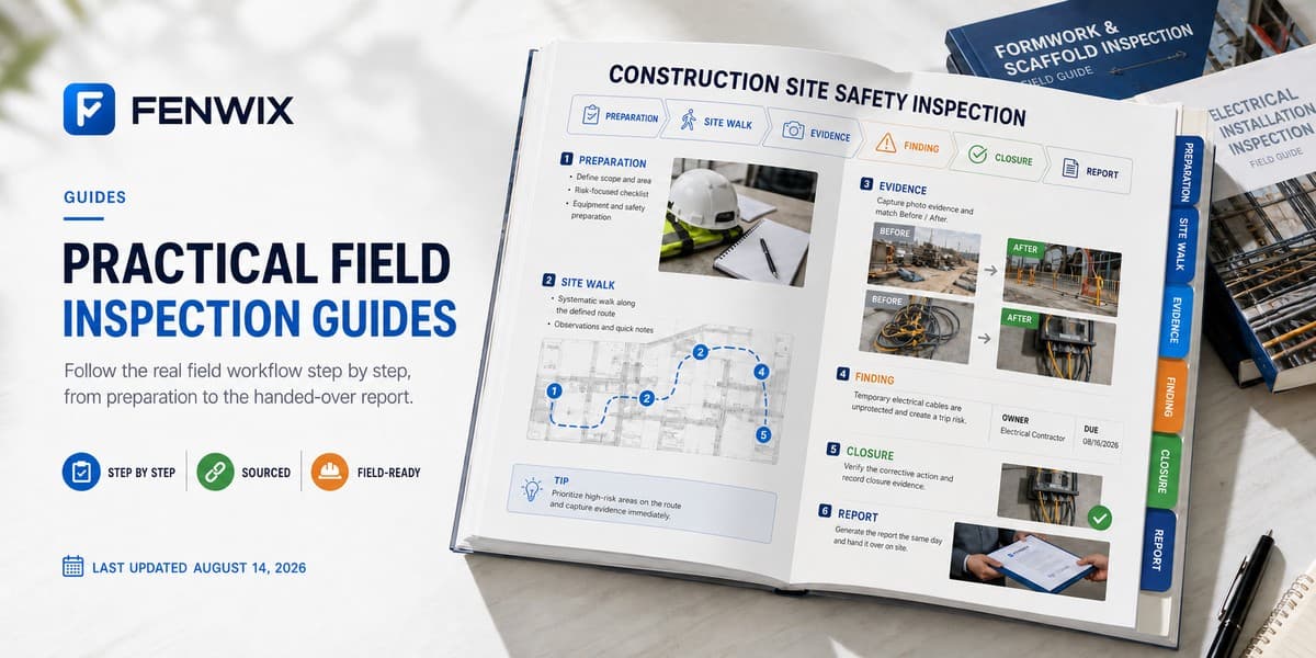 Practical field guide covering preparation, site walk, evidence, findings, closure and report handover.