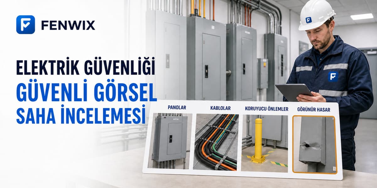 Panolar, kablolar, koruyucu önlemler ve görünür hasarı kapsayan elektrik güvenliği listesi.