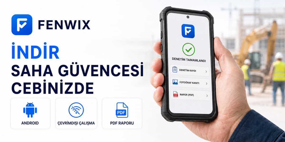 Android cihazda kurulum, çevrimdışı saha çalışması ve rapor üretimini gösteren ürün diyagramı.