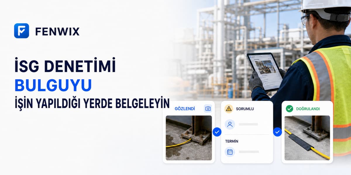 Gözlenen İSG bulgusundan sorumlu, termin ve doğrulanmış kapanışa uzanan iş akışı.