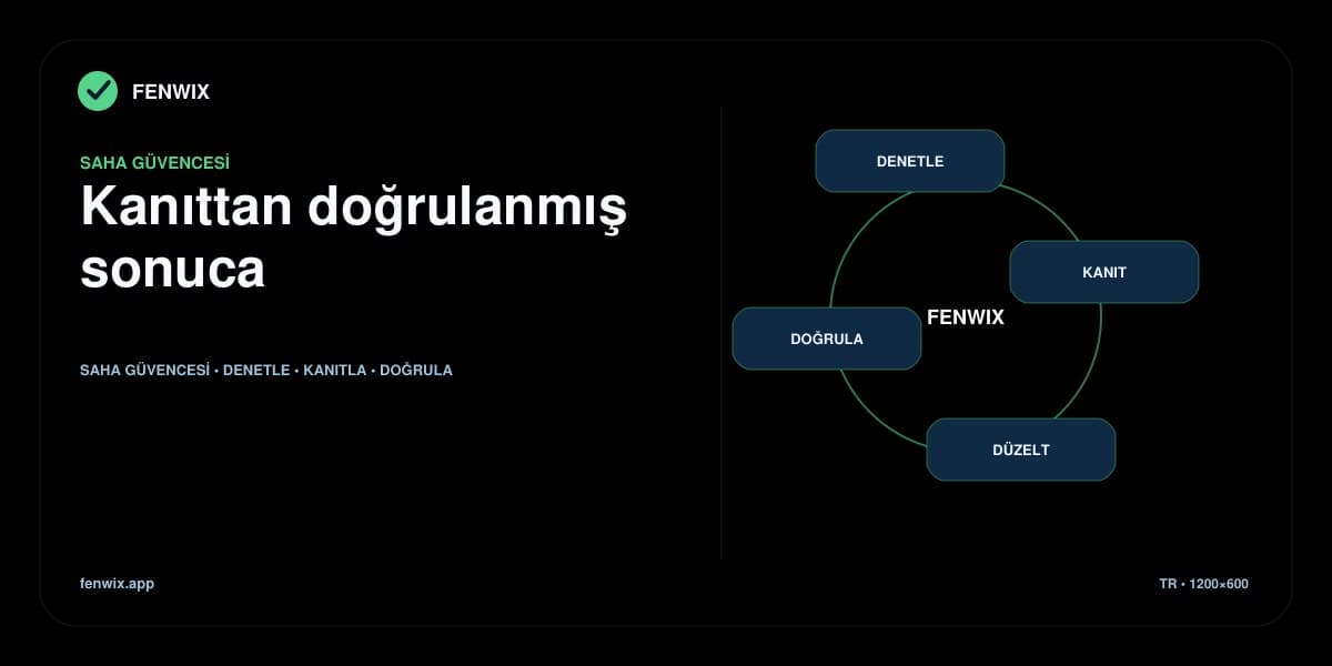 Denetim, kanıt, düzeltici faaliyet ve doğrulamayı bağlayan Saha Güvencesi yaşam döngüsü.